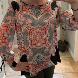 Mandala Print Polyester Long Sleeve Top
